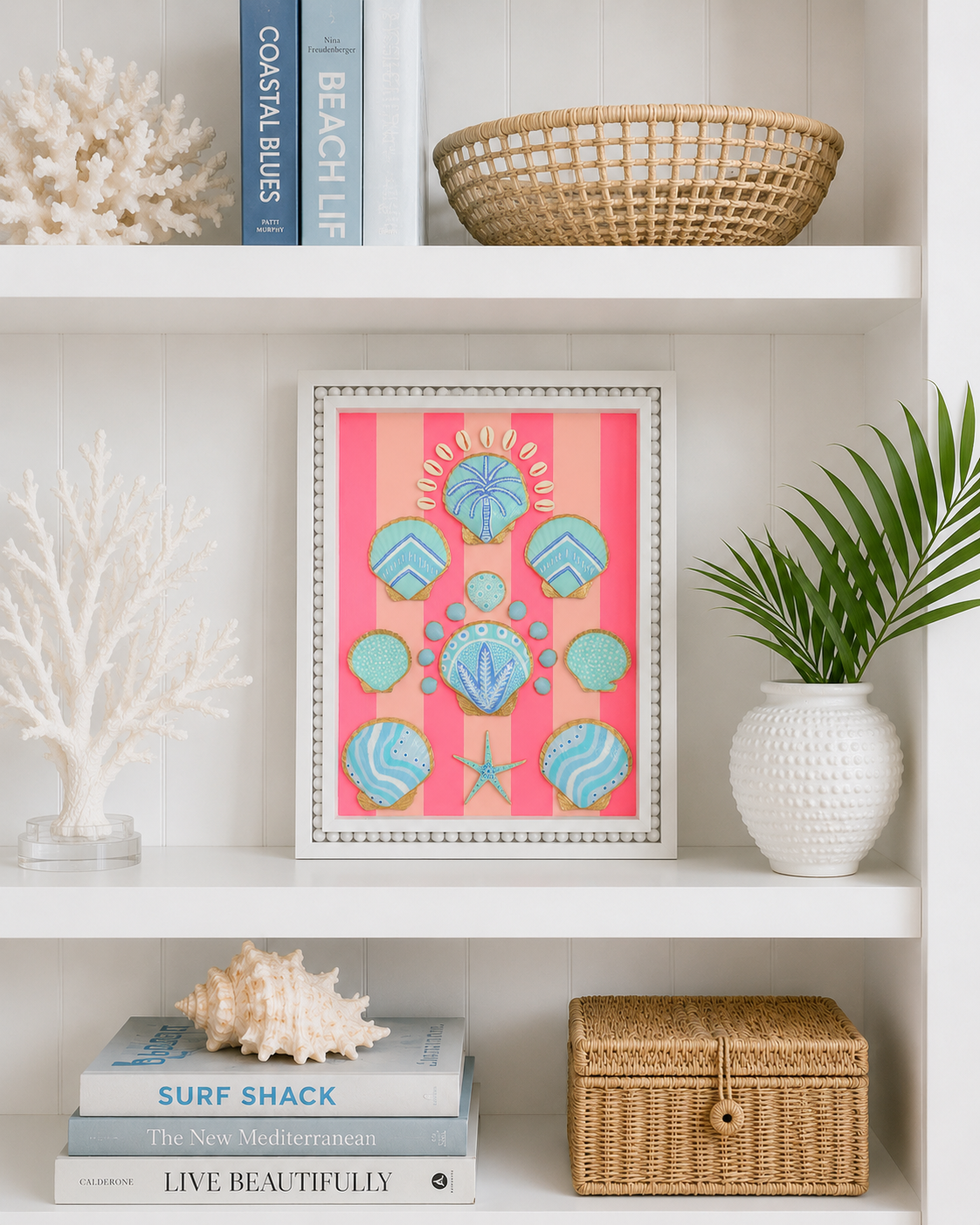 Pink Stripes - 11x14 Hand Painted Wood Panel
