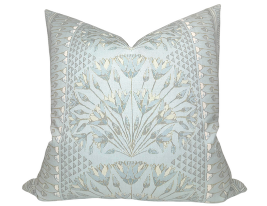 Cairo Pillow Cover in Spa Blue, Thibaut Pillows